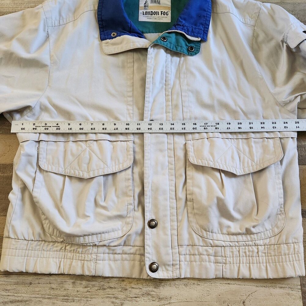 Towne By London Fog Men's Classic Vintage Zip Tan Jacket/Windbreaker Size Large - Picture 13 of 16